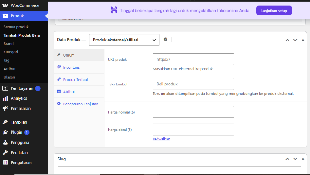data produk eksternal