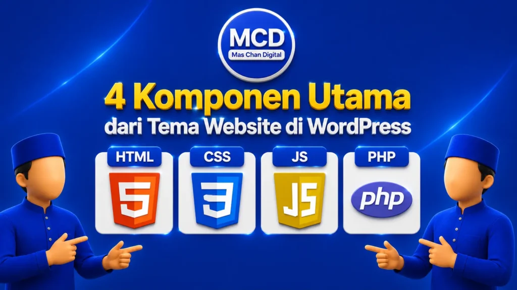 gambar 4 komponen utama tema website wordpress