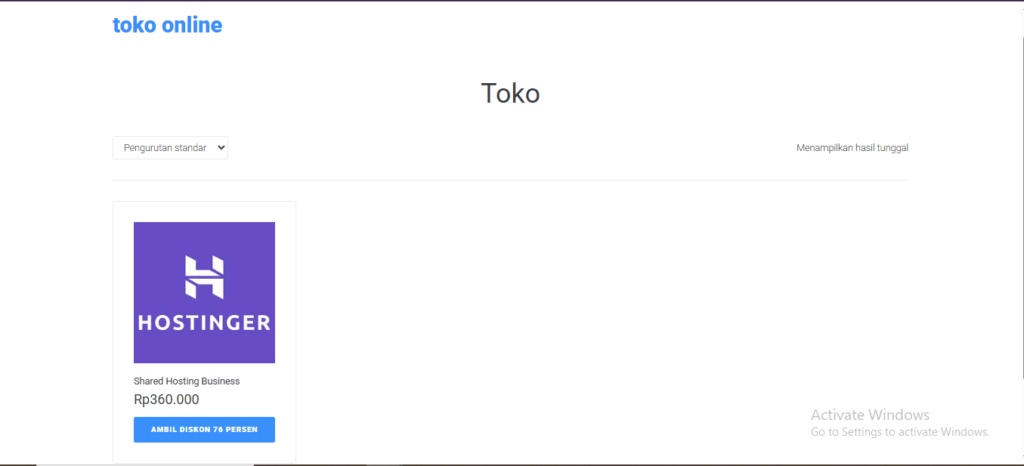 hasil contoh toko online