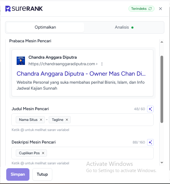 Optimasi SEO dengan Plugin Sure Rank
