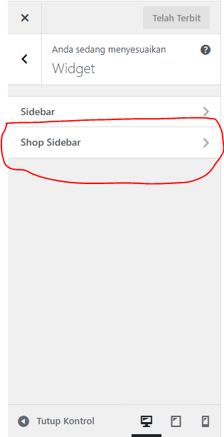 shop sidebar widget kava